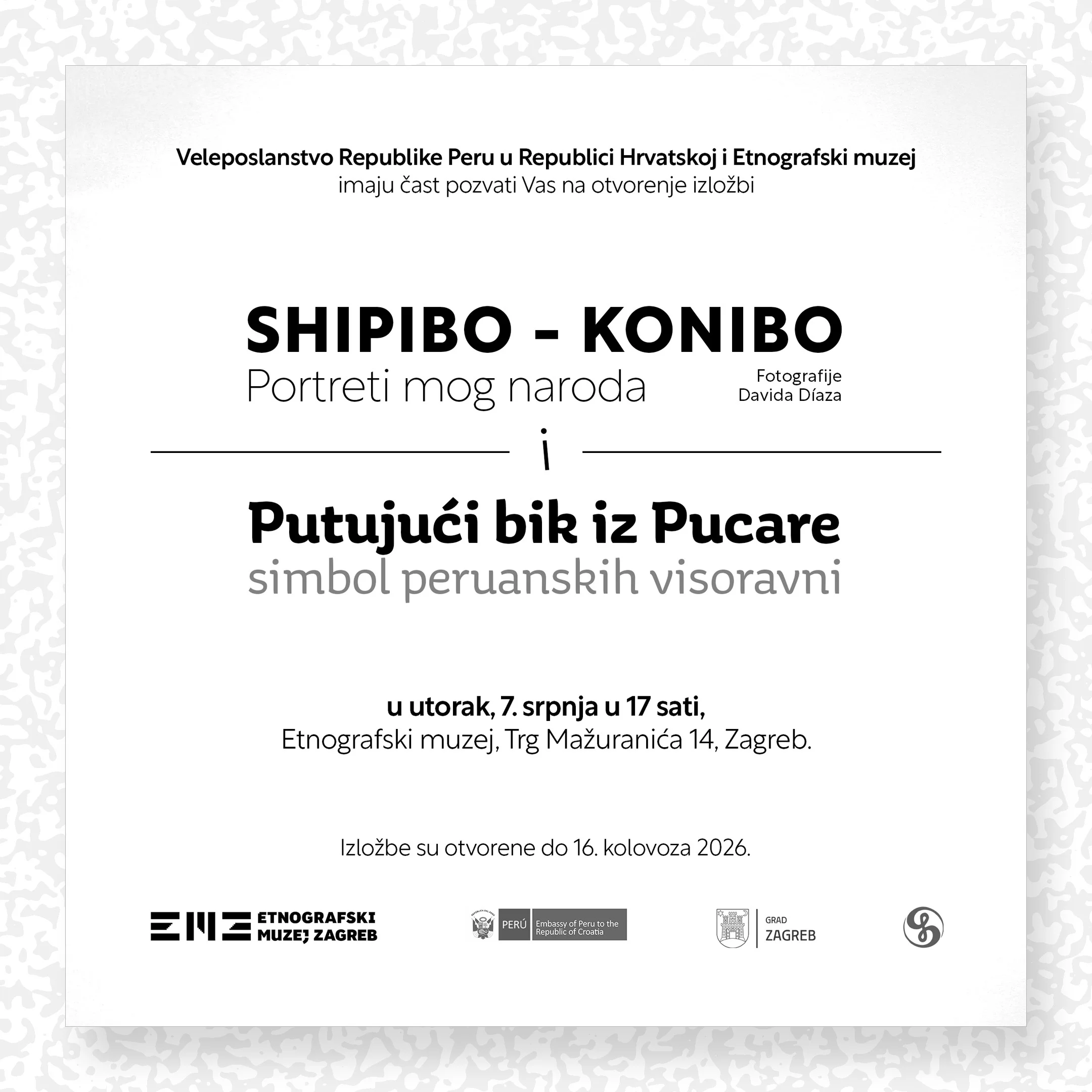 Izložbe „Shipibo-Konibo: Portreti mog naroda” i  „Putujući bik iz Pucare – simbol peruanskih visoravni”