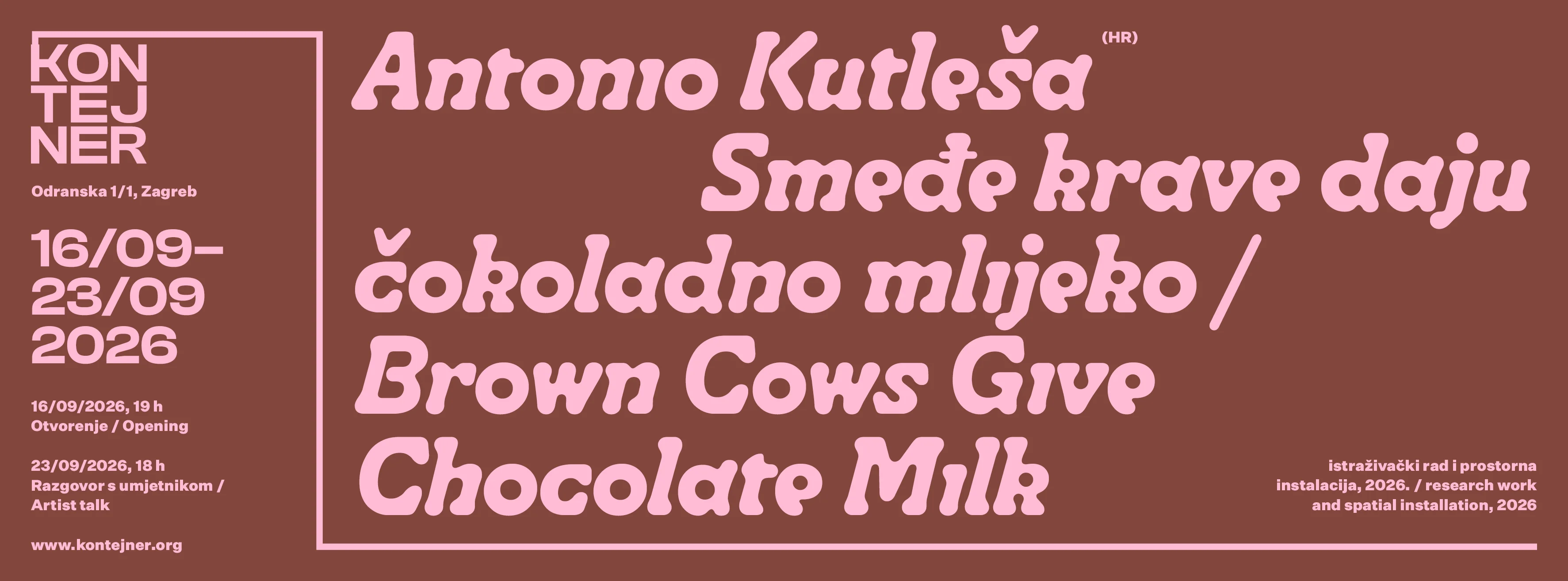 Izložba "Smeđe krave daju čokoladno mlijeko" Antonija Kutleše (HR)