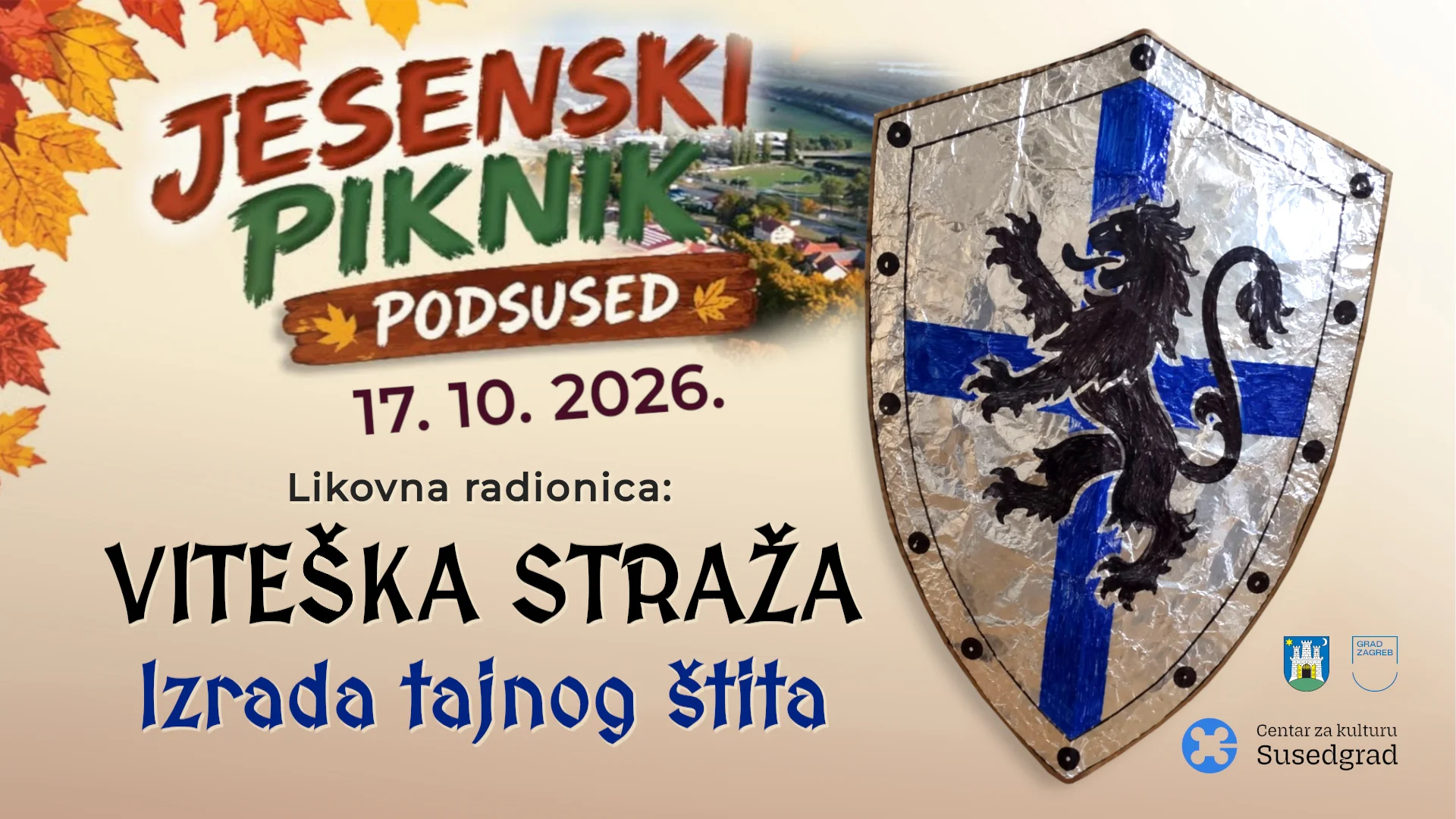Jesenski piknik u Podsusedu / likovna radionica: Viteška straža: izrada tajnog štita