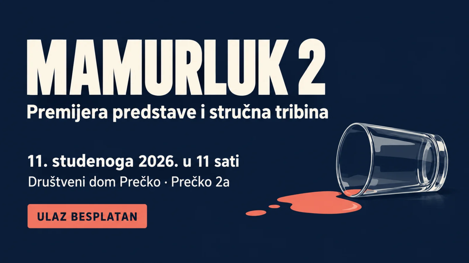 Mamurluk 2 – premijera predstave i stručna tribina u Prečkom