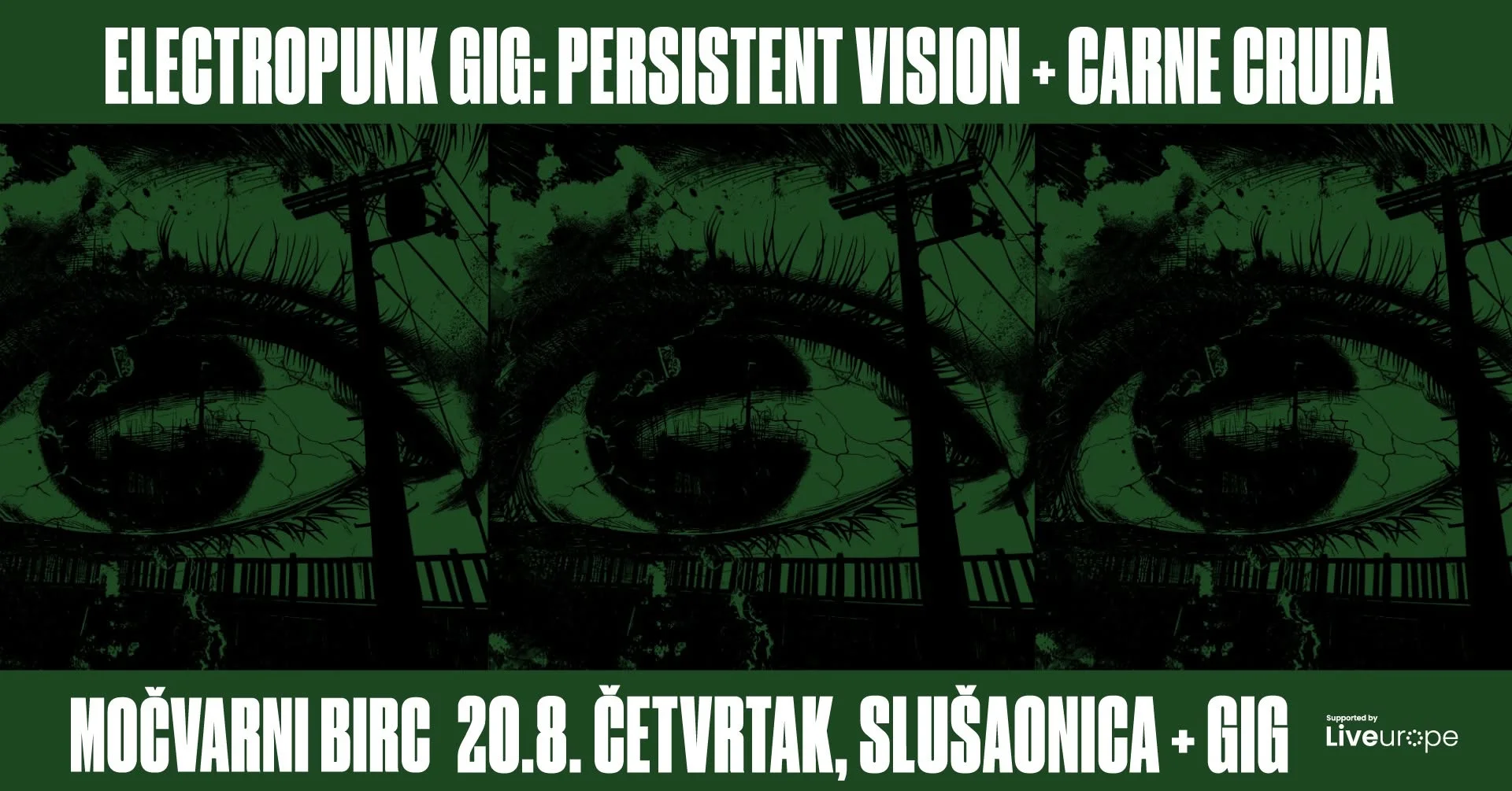 Močvarni birc: Persistent Vision, CArne CrudA + Electropunk slušaonica