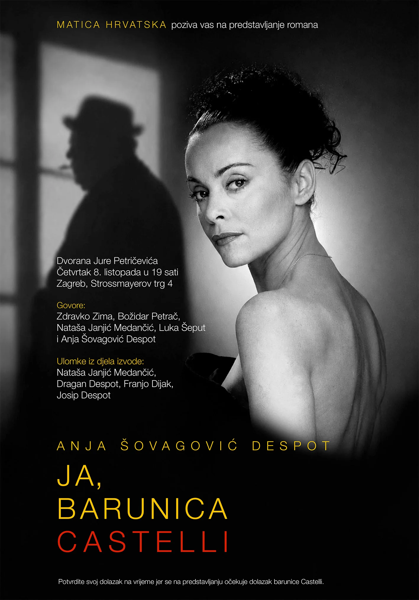 Predstavljanje romana Anje Šovagović Despot: Ja, barunica Castelli
