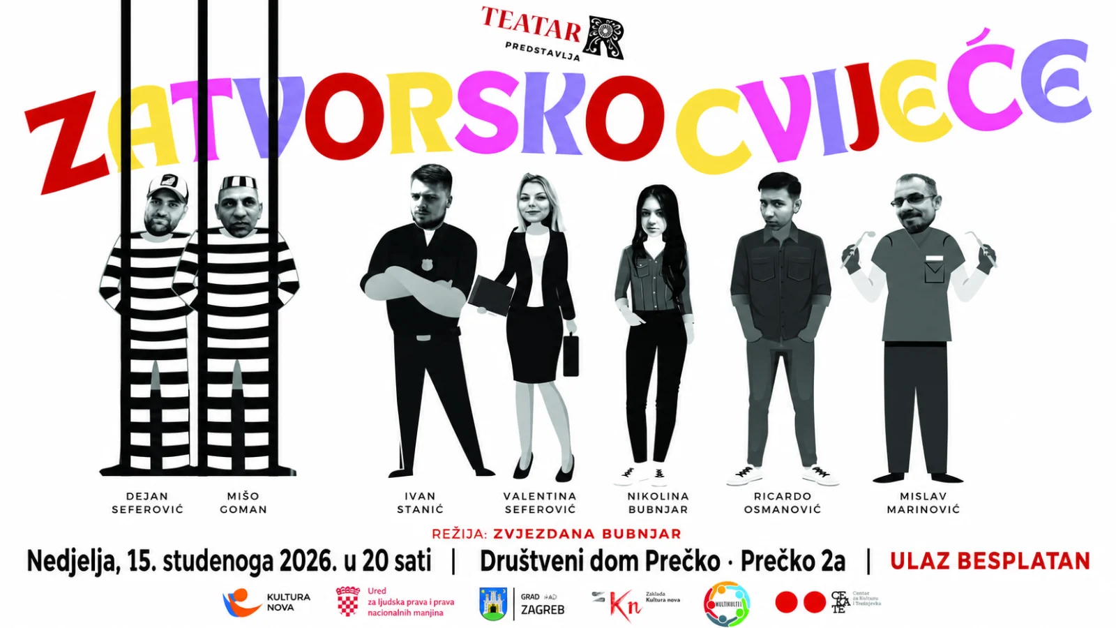 Zatvorsko cvijeće – crnohumorna predstava Teatra R u Prečkom